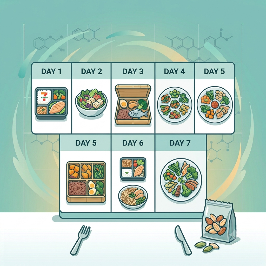 外食族一週健康菜單：超商、便當、自助餐的完整減重搭配指南